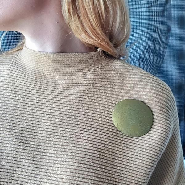 -Thomas Gentille 1970 Ovoid Convex 1 Pendant Brooch In Bronze And 18kt Gold