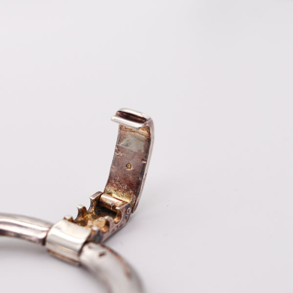 FRENCH 1960 Paris Modernist Oval Links Bracelet In Solid .800 Sterling Silver