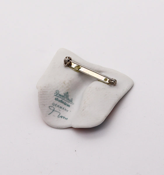 JOHAN GERARD VAN LOON 1970 Rosenthal Studio Line Polychromate Brooch In Porcelain
