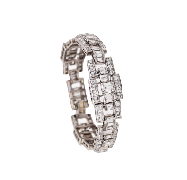 OSCAR HEYMAN Deco Geometric Bracelet In Platinum With 30.64 Ctw In VS Diamonds
