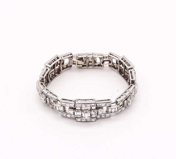 OSCAR HEYMAN Deco Geometric Bracelet In Platinum With 30.64 Ctw In VS Diamonds