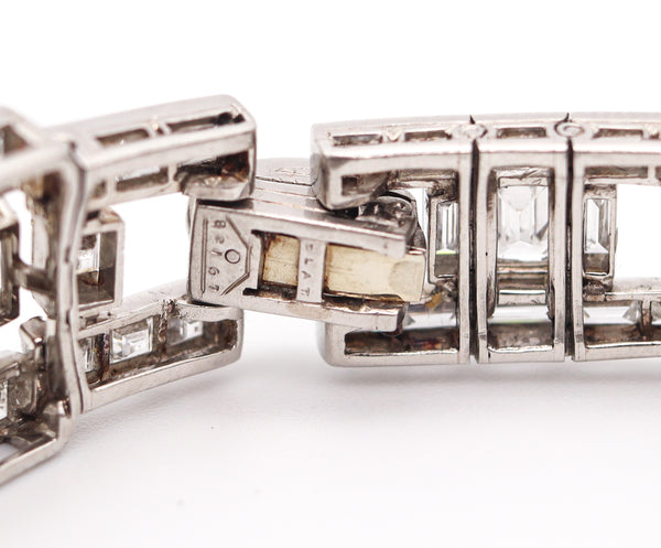 OSCAR HEYMAN Deco Geometric Bracelet In Platinum With 30.64 Ctw In VS Diamonds