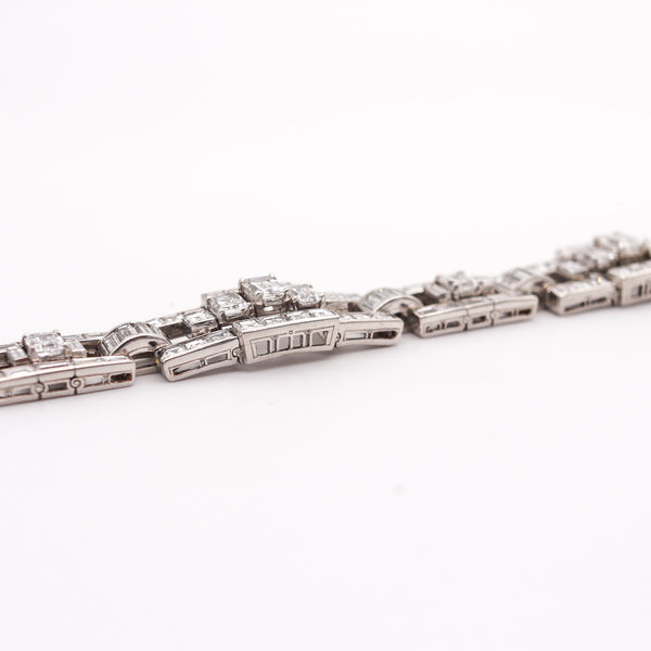 OSCAR HEYMAN Deco Geometric Bracelet In Platinum With 30.64 Ctw In VS Diamonds