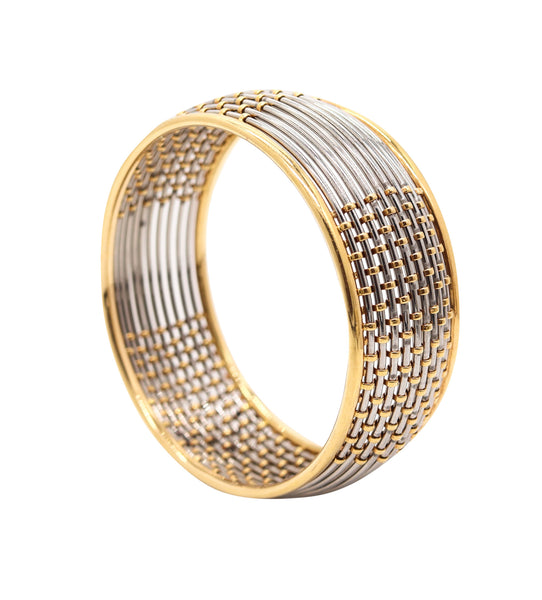 CARTIER 1970 Geometric Bangle Bracelet In 18Kt Yellow Gold And Steel