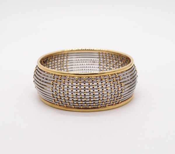 CARTIER 1970 Geometric Bangle Bracelet In 18Kt Yellow Gold And Steel