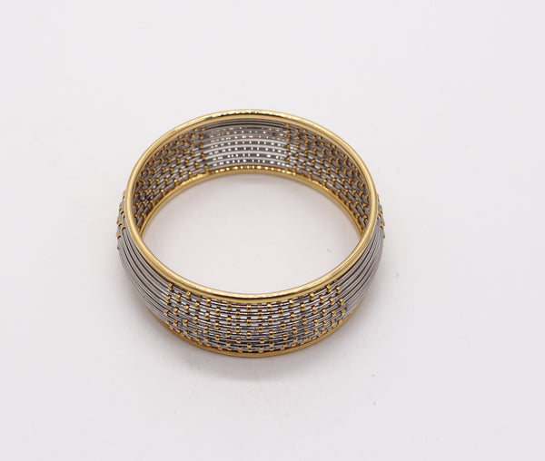 CARTIER 1970 Geometric Bangle Bracelet In 18Kt Yellow Gold And Steel
