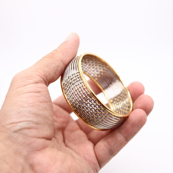 CARTIER 1970 Geometric Bangle Bracelet In 18Kt Yellow Gold And Steel
