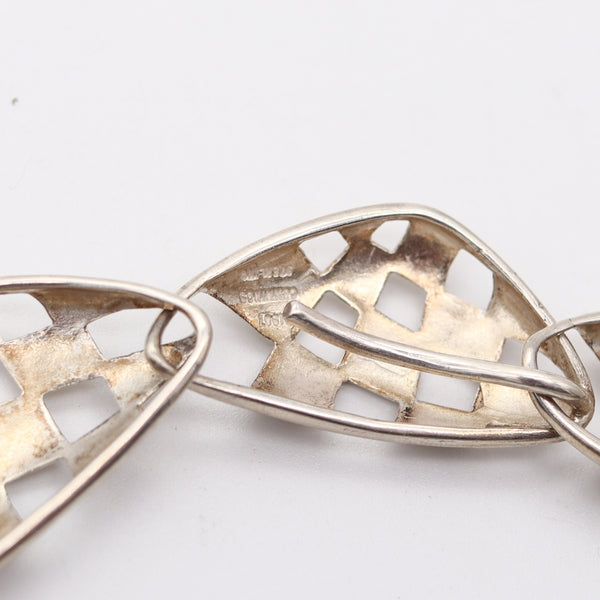 ANGELA CUMMINGS 1987 Studio Geometric Sculptural Necklace In .925 Sterling Silver