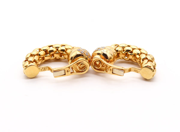 TORRINI Hoops Earrings In Solid 18Kt Yellow Gold With 1.26 Ctw In Diamonds