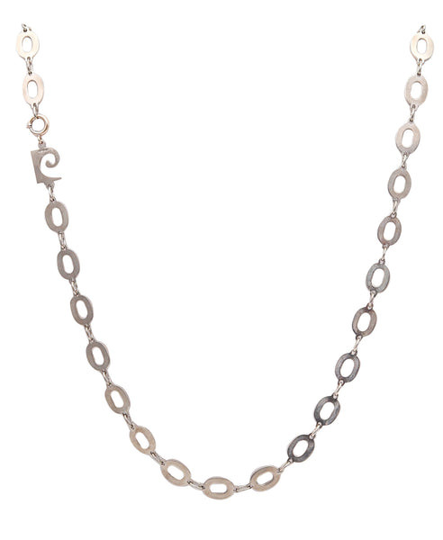 PIERRE CARDIN 1970 Paris Modernist Long Necklace Sautoir In .925 Sterling Silver