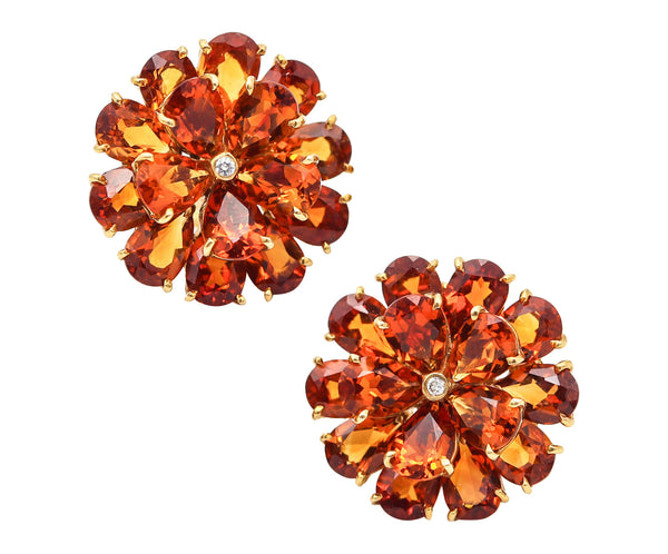 TIFFANY & CO. 1950 Clips-On Earrings In 18Kt Yellow Gold With Madeira Citrines