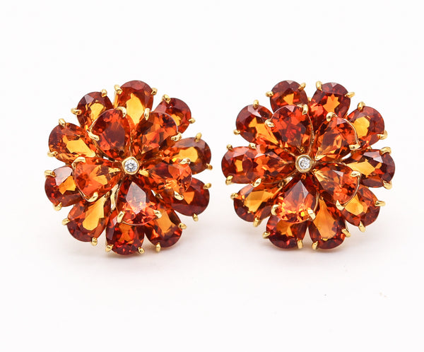 TIFFANY & CO. 1950 Clips-On Earrings In 18Kt Yellow Gold With Madeira Citrines