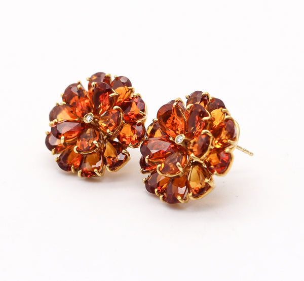 TIFFANY & CO. 1950 Clips-On Earrings In 18Kt Yellow Gold With Madeira Citrines