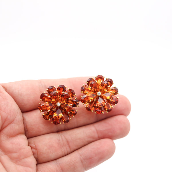 TIFFANY & CO. 1950 Clips-On Earrings In 18Kt Yellow Gold With Madeira Citrines