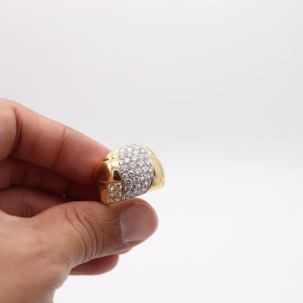 LEO PIZZO Milano Cocktail Ring In 18Kt Yellow Gold With 3.36 Ctw Diamonds