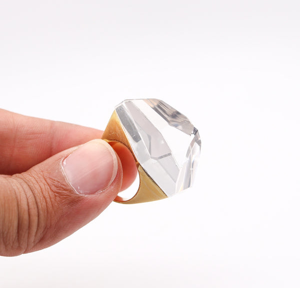 H. STERN By Diane Von Furstenberg Geometric Power Ring In 18Kt Gold & Rock Quartz