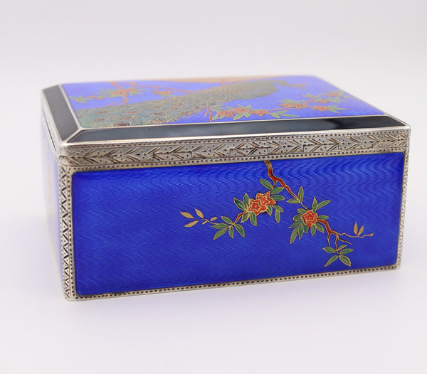 ALFRED DUNHILL Paris 1928 By Louis Kuppenheim Enameled Japonisme Box In 935 Sterling