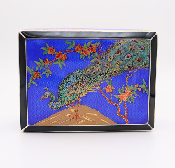 ALFRED DUNHILL Paris 1928 By Louis Kuppenheim Enameled Japonisme Box In 935 Sterling