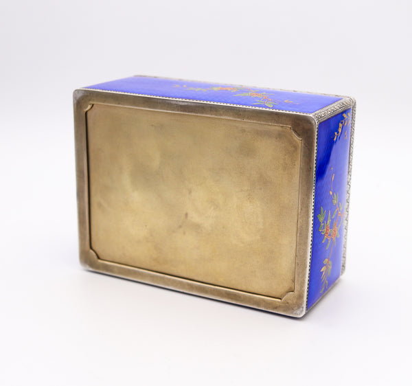 ALFRED DUNHILL Paris 1928 By Louis Kuppenheim Enameled Japonisme Box In 935 Sterling