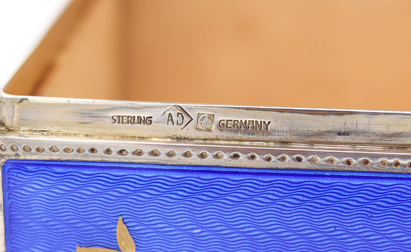 ALFRED DUNHILL Paris 1928 By Louis Kuppenheim Enameled Japonisme Box In 935 Sterling