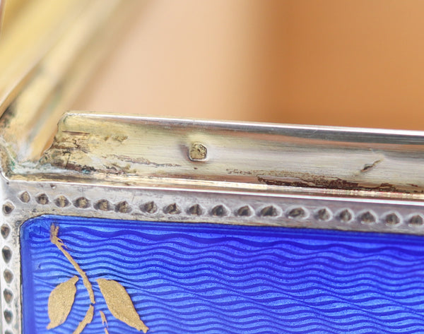 ALFRED DUNHILL Paris 1928 By Louis Kuppenheim Enameled Japonisme Box In 935 Sterling