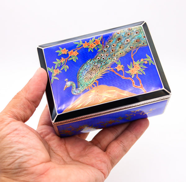 ALFRED DUNHILL Paris 1928 By Louis Kuppenheim Enameled Japonisme Box In 935 Sterling
