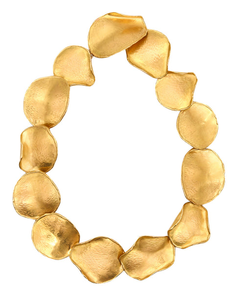 TIFFANY & CO. 1979 By Angela Cummings Petals Necklace in Brushed 18Kt Yellow Gold