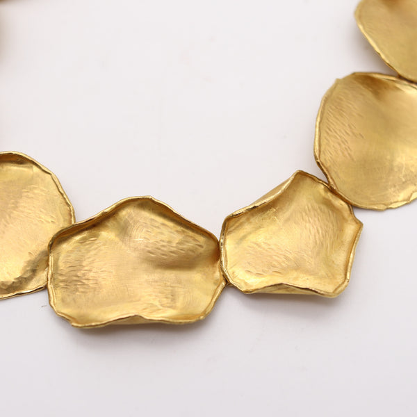 TIFFANY & CO. 1979 By Angela Cummings Petals Necklace in Brushed 18Kt Yellow Gold