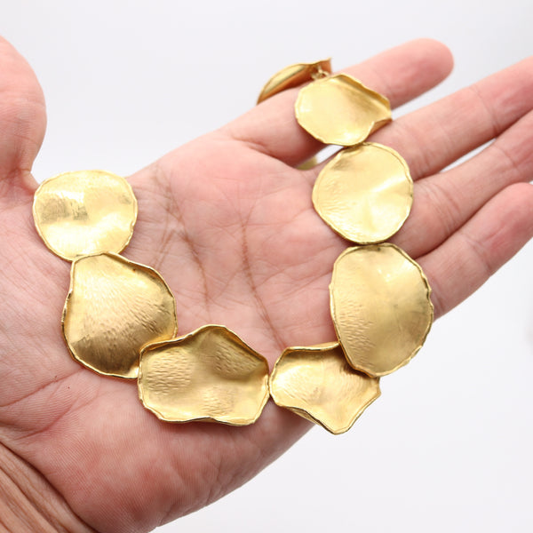 TIFFANY & CO. 1979 By Angela Cummings Petals Necklace in Brushed 18Kt Yellow Gold