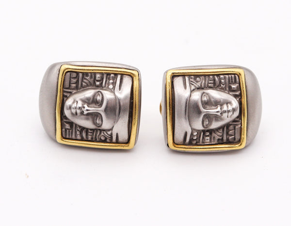 KIESELSTEIN CORD Women Of The World Clips Earrings In Steel And 18Kt Yellow Gold