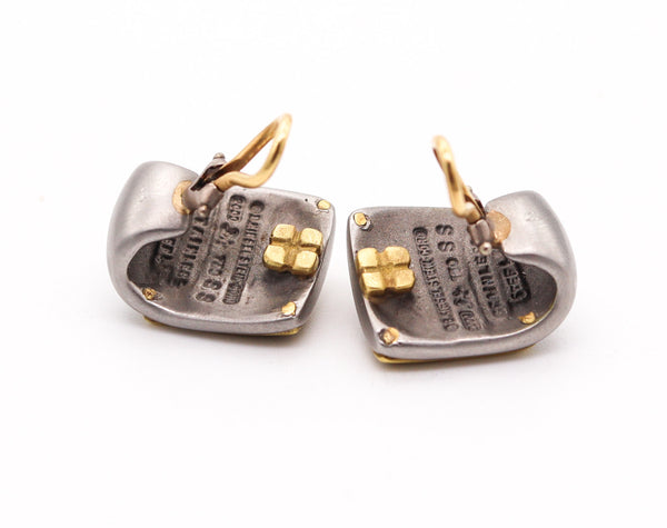 KIESELSTEIN CORD Women Of The World Clips Earrings In Steel And 18Kt Yellow Gold