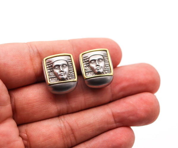 KIESELSTEIN CORD Women Of The World Clips Earrings In Steel And 18Kt Yellow Gold