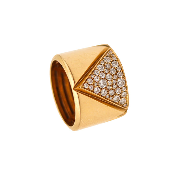 MARINA B. 1978 Milano Triangoli Ring In 18Kt Yellow Gold With 1.05 Ctw Diamonds