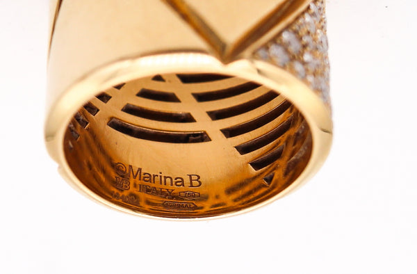 MARINA B. 1978 Milano Triangoli Ring In 18Kt Yellow Gold With 1.05 Ctw Diamonds