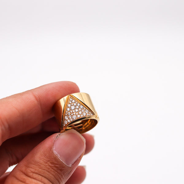 MARINA B. 1978 Milano Triangoli Ring In 18Kt Yellow Gold With 1.05 Ctw Diamonds