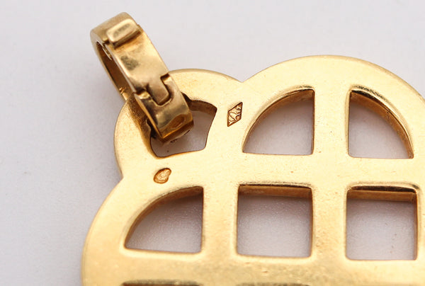 O. J. PERRIN Paris Geometric Heart Pendant in 18Kt Gold With 2.52 Ctw Diamonds