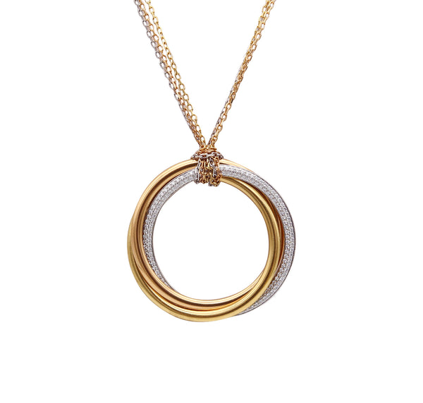CARTIER Paris Extra Large Trinity Roller Necklace In 18Kt Gold With VVS Diamonds