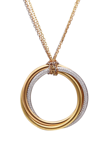 CARTIER Paris Extra Large Trinity Roller Necklace In 18Kt Gold With VVS Diamonds