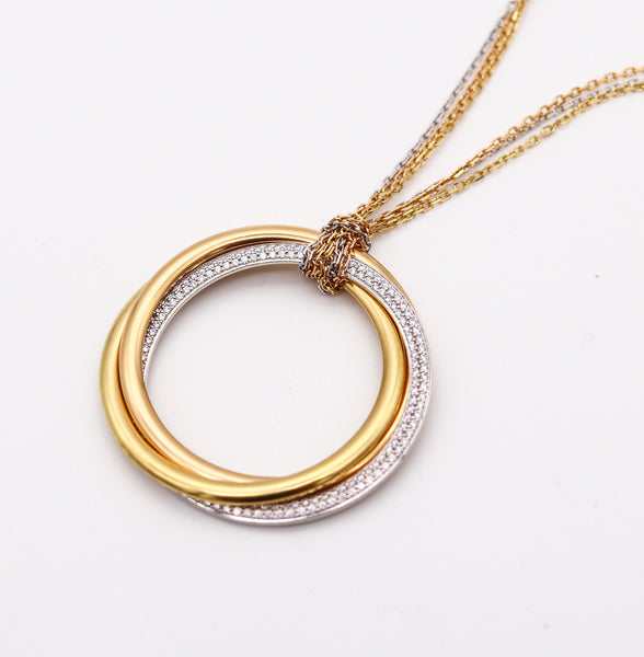 CARTIER Paris Extra Large Trinity Roller Necklace In 18Kt Gold With VVS Diamonds