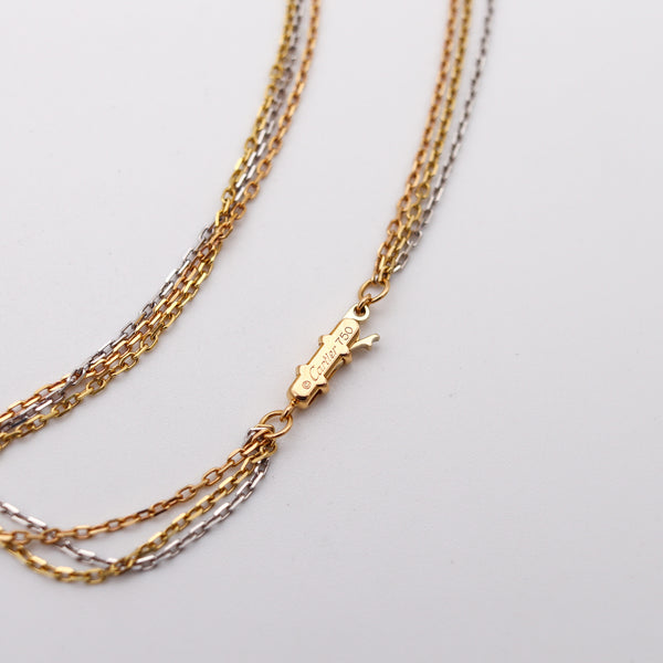 CARTIER Paris Extra Large Trinity Roller Necklace In 18Kt Gold With VVS Diamonds