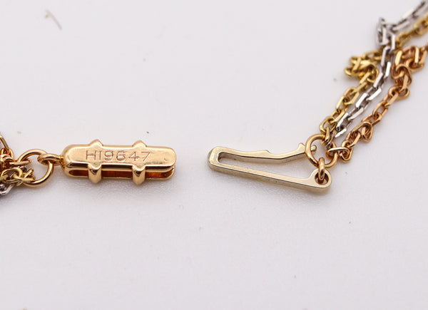 CARTIER Paris Extra Large Trinity Roller Necklace In 18Kt Gold With VVS Diamonds