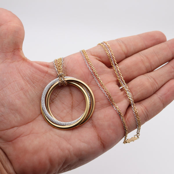 CARTIER Paris Extra Large Trinity Roller Necklace In 18Kt Gold With VVS Diamonds