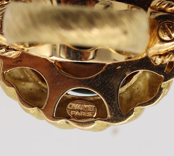 CHAUMET 1970 Paris Cocktail Ring In 18Kt With 15.70 Cts In Diamonds And Malachite