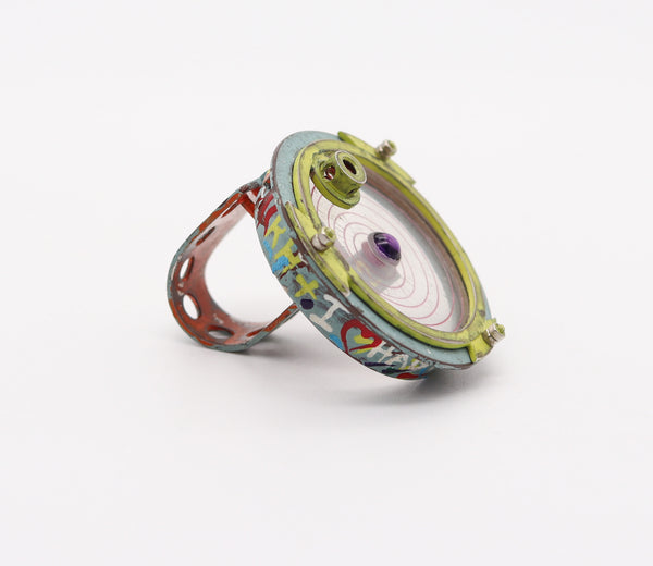 CHRISTIAN QUICENO 2017 Conceptual Sculptural Ring In Recycled Materials