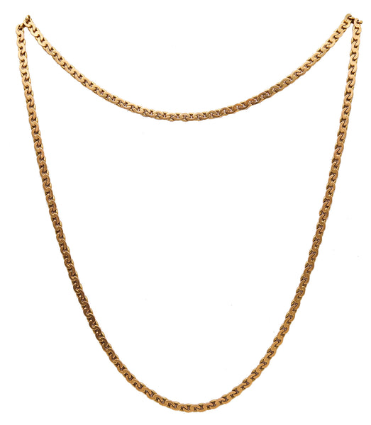 -Marchisio Napoleone 1935 Italian Art Deco Long Chain In Solid 18Kt Yellow Gold