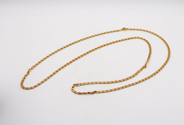 -Marchisio Napoleone 1935 Italian Art Deco Long Chain In Solid 18Kt Yellow Gold