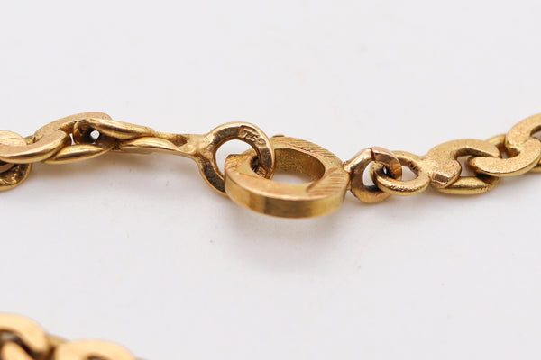 -Marchisio Napoleone 1935 Italian Art Deco Long Chain In Solid 18Kt Yellow Gold