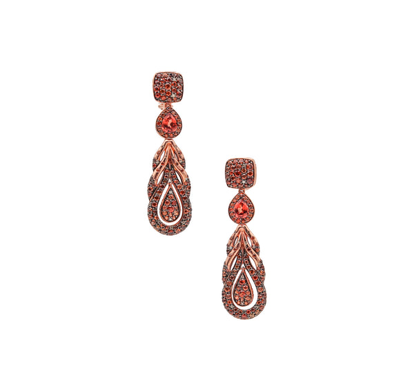 -John Hardy Cinta Dangle Earrings In 18Kt Gold With Spinel Zircon And Diamonds
