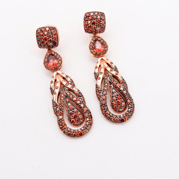 -John Hardy Cinta Dangle Earrings In 18Kt Gold With Spinel Zircon And Diamonds