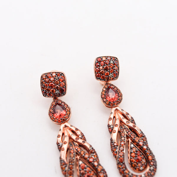 -John Hardy Cinta Dangle Earrings In 18Kt Gold With Spinel Zircon And Diamonds